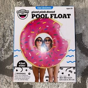 Big Mouth Inc Giant Pink Donut Pool Float 4 Feet Wide